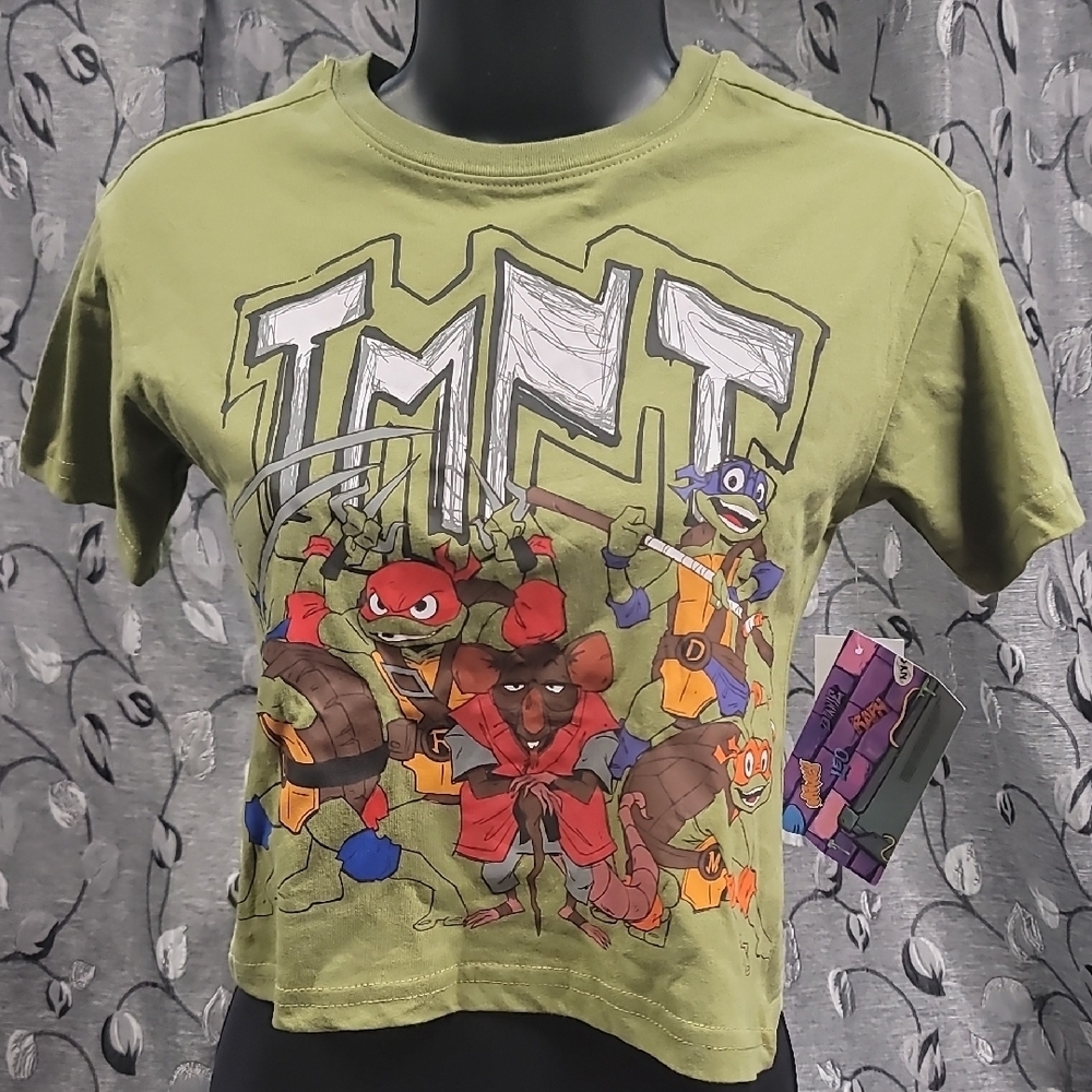**Olive Green Graphic Kids Tee**